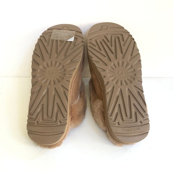 UGG WOMEN CLASSIC SLIPPER II CHESTNUT SHEARLING LINED SUEDE SHOES US 9 - Picture 5 of 5